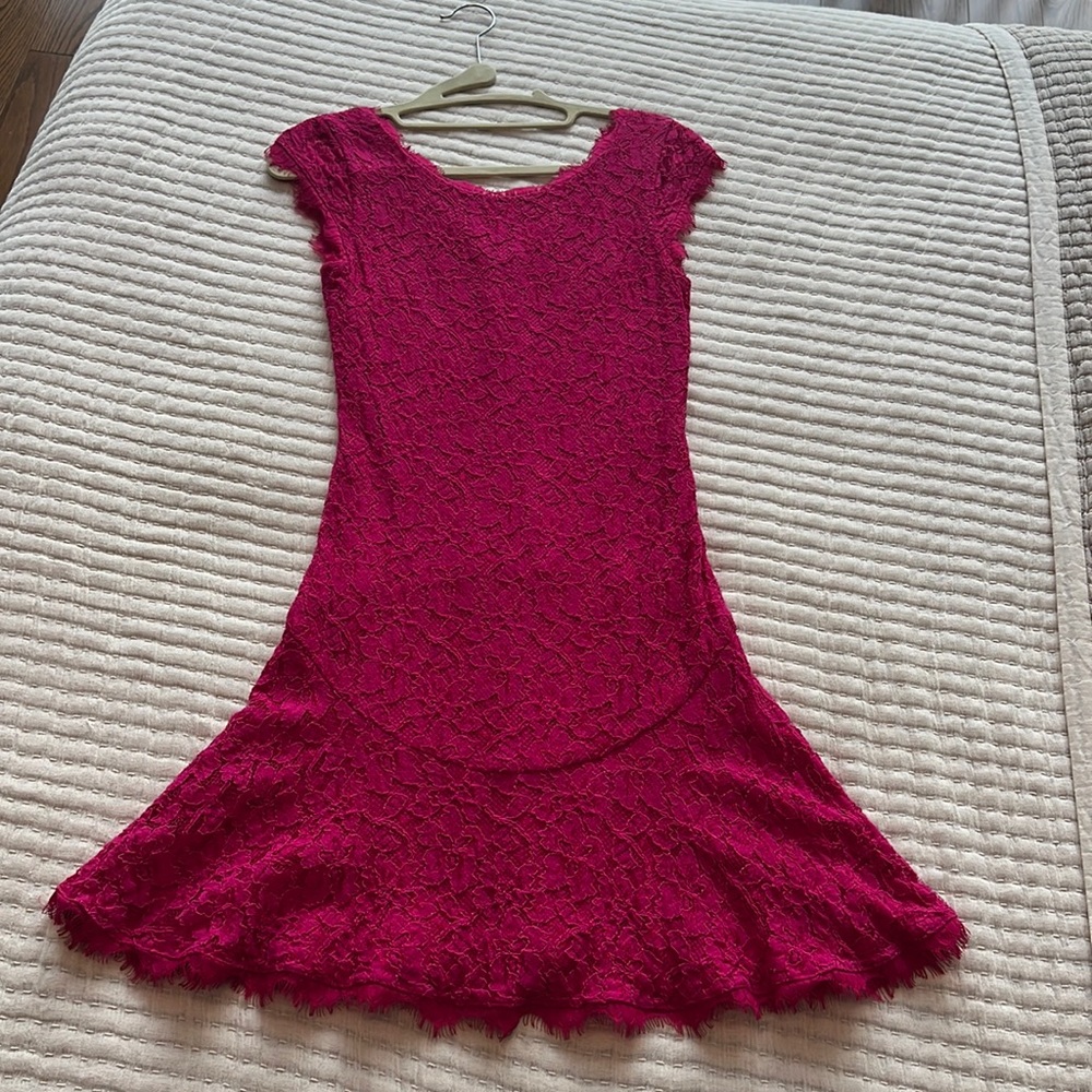 DVF lace mini dress